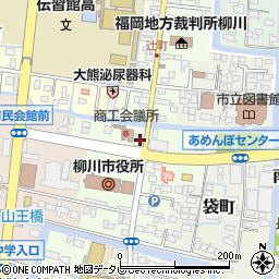 福岡県柳川市本町117周辺の地図