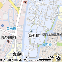 福岡県柳川市新外町43周辺の地図