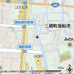 福岡県柳川市三橋町蒲船津1403周辺の地図