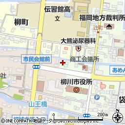 福岡県柳川市本町112周辺の地図
