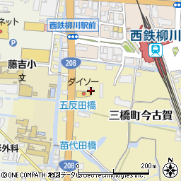 福岡県柳川市三橋町今古賀195周辺の地図