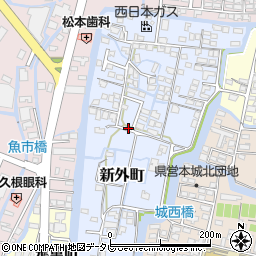 福岡県柳川市新外町109-14周辺の地図