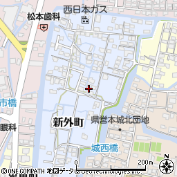 福岡県柳川市新外町123周辺の地図