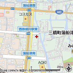 福岡県柳川市三橋町蒲船津1404-6周辺の地図