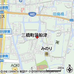 福岡県柳川市三橋町蒲船津208周辺の地図