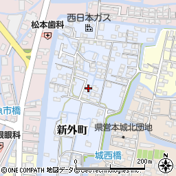 福岡県柳川市新外町109-5周辺の地図