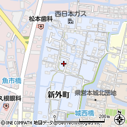 福岡県柳川市新外町109周辺の地図