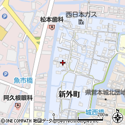 福岡県柳川市新外町70周辺の地図