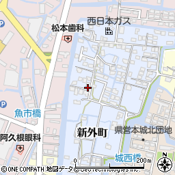 福岡県柳川市新外町69周辺の地図
