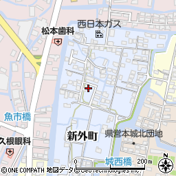 福岡県柳川市新外町109-19周辺の地図