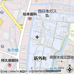 福岡県柳川市新外町70-1周辺の地図