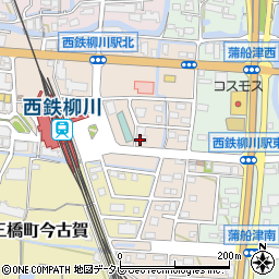 福岡県柳川市三橋町下百町周辺の地図