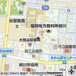 福岡県柳川市本町132周辺の地図
