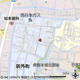 福岡県柳川市新外町127-2周辺の地図