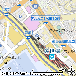 ＪＲ九州レンタカー＆パーキング佐世保駅立体駐車場周辺の地図
