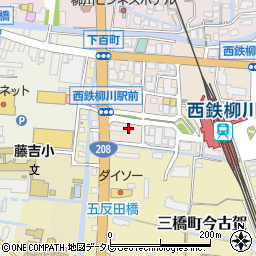 福岡県柳川市三橋町下百町22周辺の地図