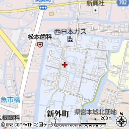 福岡県柳川市新外町106周辺の地図