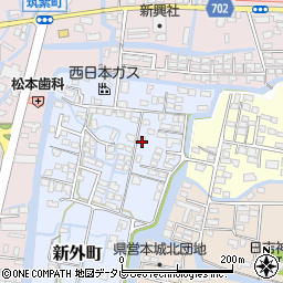 福岡県柳川市新外町128-6周辺の地図