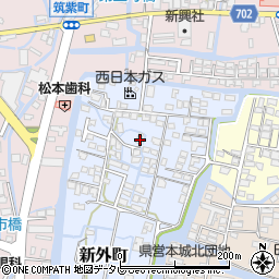 福岡県柳川市新外町115-4周辺の地図