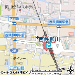 福岡県柳川市三橋町下百町38周辺の地図