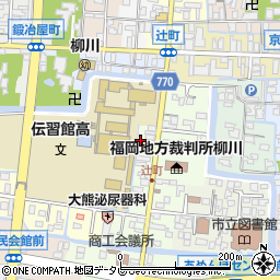 福岡県柳川市本町135周辺の地図
