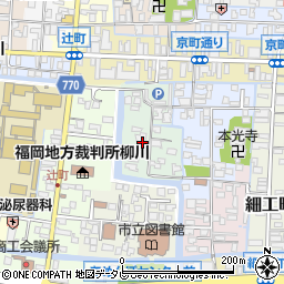 福岡県柳川市小道具町周辺の地図