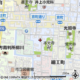 福岡県柳川市東魚屋町周辺の地図