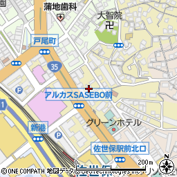 デイリーヤマザキ佐世保三浦町店周辺の地図