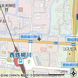福岡県柳川市三橋町下百町206周辺の地図