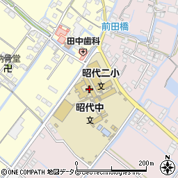 柳川市立昭代中学校周辺の地図