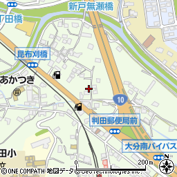 大分県大分市中判田1595-7周辺の地図