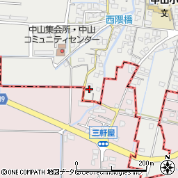 福岡県柳川市三橋町中山439周辺の地図