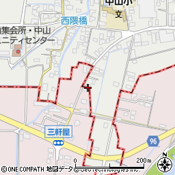 福岡県柳川市三橋町中山22周辺の地図