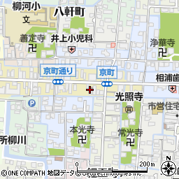 柳川京町郵便局周辺の地図