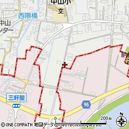 福岡県柳川市三橋町中山54周辺の地図