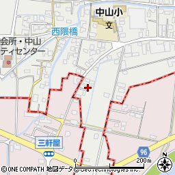 福岡県柳川市三橋町中山24周辺の地図