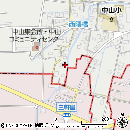 福岡県柳川市三橋町中山434周辺の地図