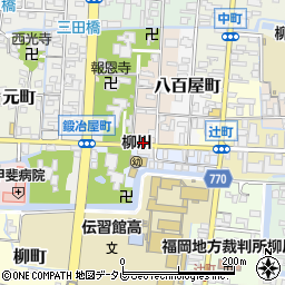 福岡県柳川市西魚屋町48周辺の地図