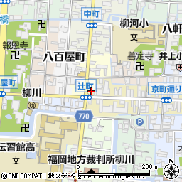 福岡県柳川市辻町34周辺の地図