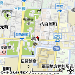 福岡県柳川市西魚屋町45周辺の地図