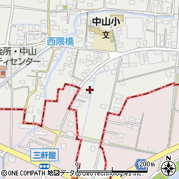 福岡県柳川市三橋町中山25周辺の地図