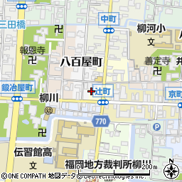 福岡県柳川市八百屋町7周辺の地図