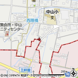 福岡県柳川市三橋町中山406周辺の地図