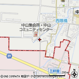 福岡県柳川市三橋町中山448周辺の地図