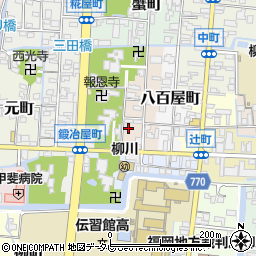 福岡県柳川市西魚屋町44周辺の地図