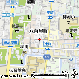 福岡県柳川市八百屋町周辺の地図