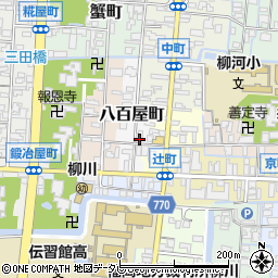 福岡県柳川市八百屋町17周辺の地図