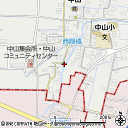福岡県柳川市三橋町中山464周辺の地図
