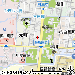 福岡県柳川市鍛冶屋町13周辺の地図
