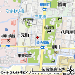 福岡県柳川市鍛冶屋町周辺の地図